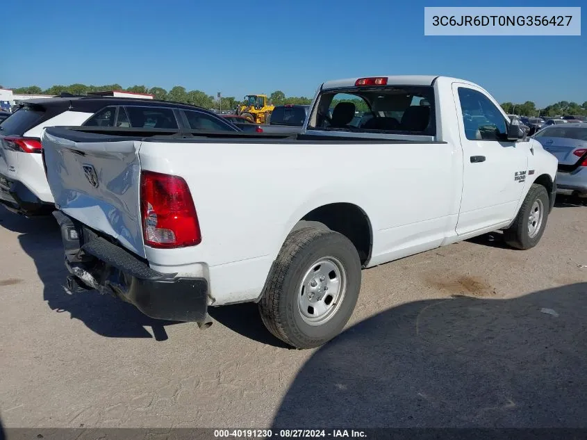 2022 Ram 1500 Classic Tradesman Regular Cab 4X2 8' Box VIN: 3C6JR6DT0NG356427 Lot: 40191230