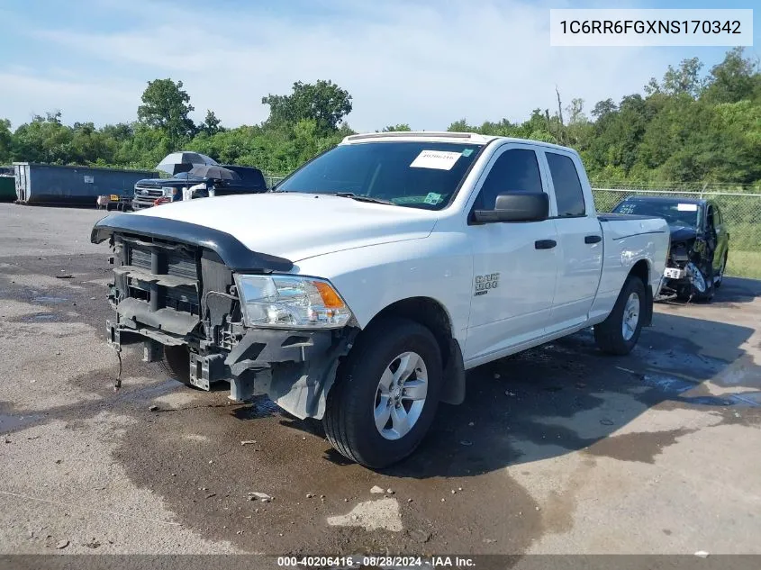 2022 Ram 1500 Classic Tradesman Quad Cab 4X2 6'4 Box VIN: 1C6RR6FGXNS170342 Lot: 40206416