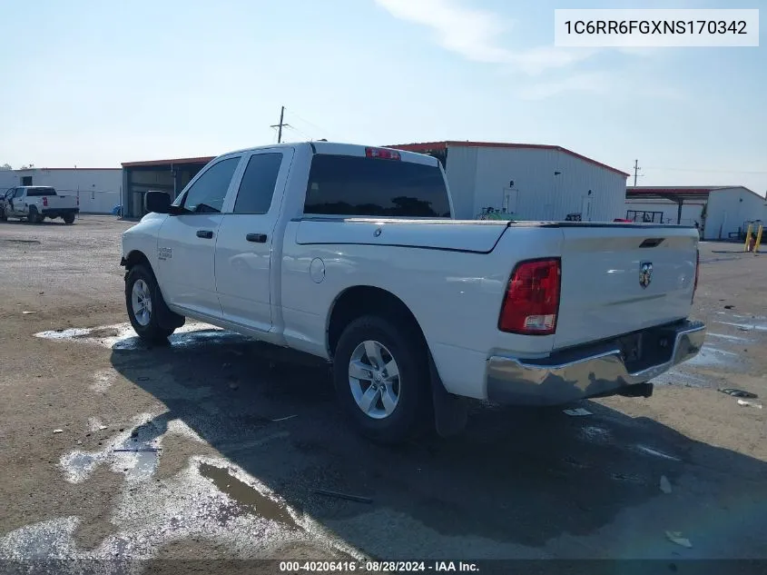 2022 Ram 1500 Classic Tradesman Quad Cab 4X2 6'4 Box VIN: 1C6RR6FGXNS170342 Lot: 40206416