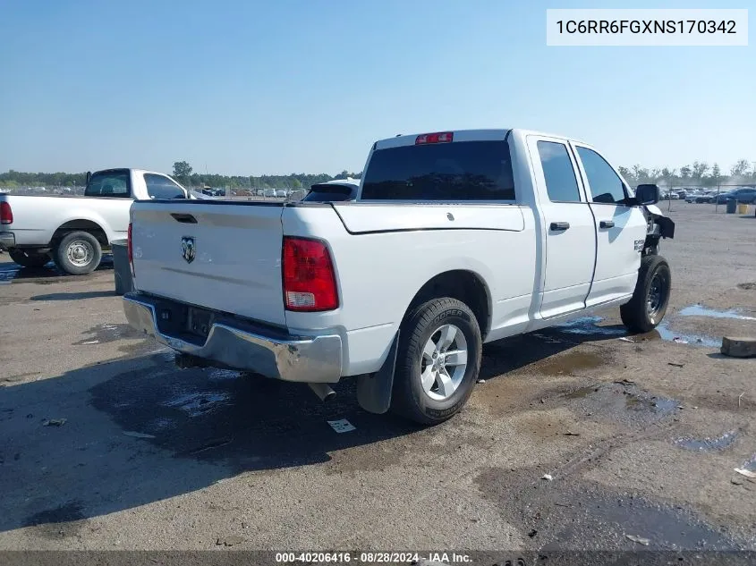 2022 Ram 1500 Classic Tradesman Quad Cab 4X2 6'4 Box VIN: 1C6RR6FGXNS170342 Lot: 40206416