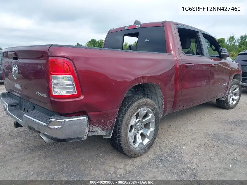 1C6SRFFT2NN427460 2022 Ram 1500 Big Horn 4X4 5'7 Box