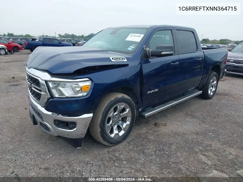 2022 Ram 1500 Lone Star 4X2 5'7 Box VIN: 1C6RREFTXNN364715 Lot: 40269406