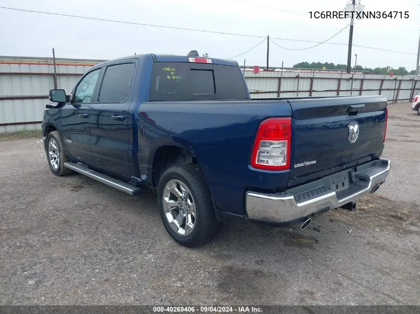 2022 Ram 1500 Lone Star 4X2 5'7 Box VIN: 1C6RREFTXNN364715 Lot: 40269406