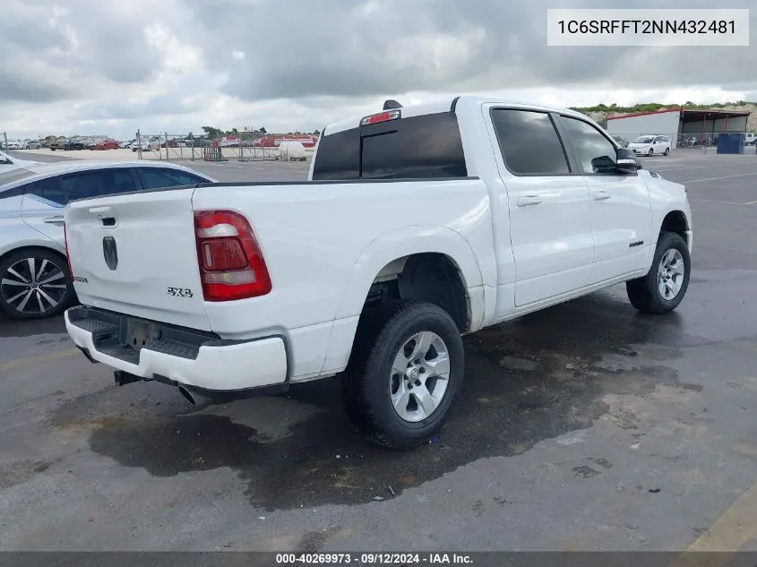 2022 Ram 1500 Big Horn 4X4 5'7 Box VIN: 1C6SRFFT2NN432481 Lot: 40269973