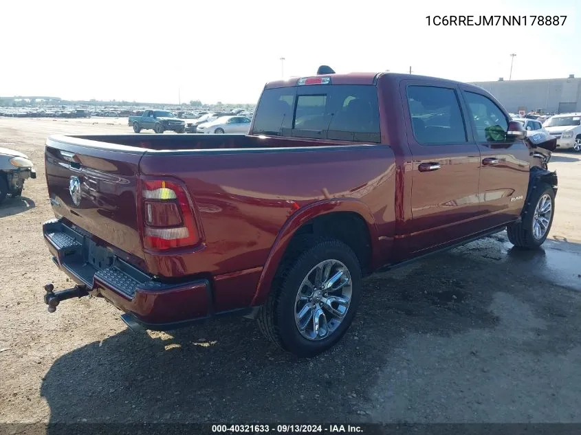 2022 Ram 1500 Laramie Crew Ca Laramie 4X2 5'7 Box VIN: 1C6RREJM7NN178887 Lot: 40321633