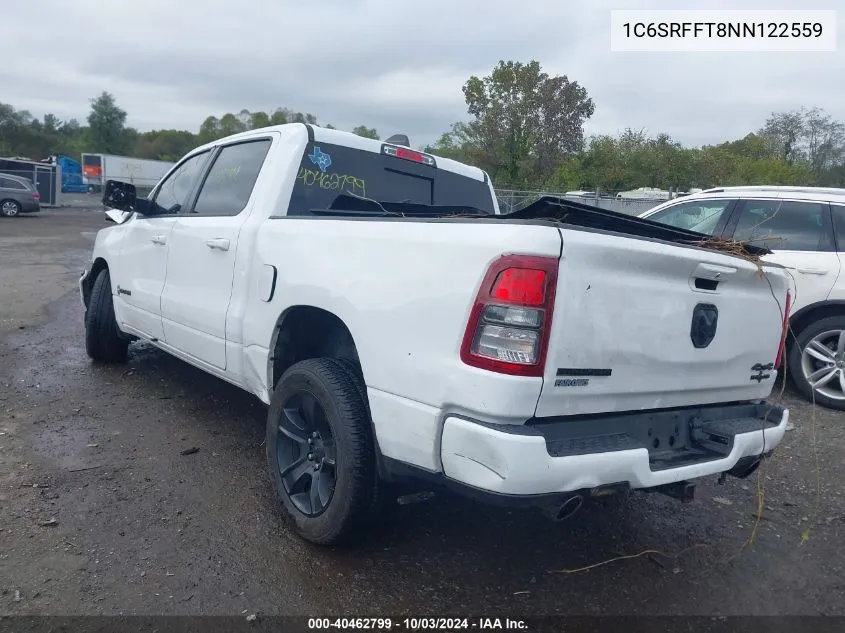 2022 Ram 1500 Big Horn 4X4 5'7 Box VIN: 1C6SRFFT8NN122559 Lot: 40462799