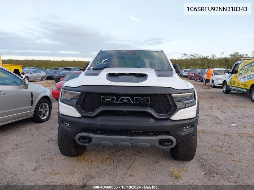 2022 Ram 1500 Trx VIN: 1C6SRFU92NN318343 Lot: 40468053