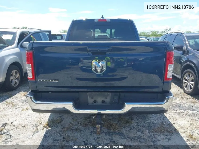 2022 Ram 1500 Big Horn 4X2 5'7 Box VIN: 1C6RREFG1NN218786 Lot: 40477737