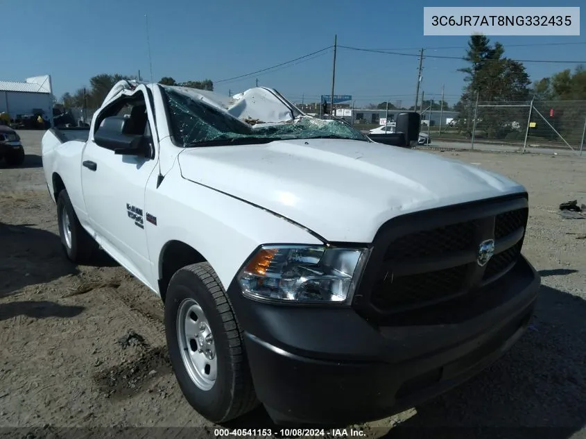 2022 Ram 1500 Classic Tradesman 4X4 6'4 Box VIN: 3C6JR7AT8NG332435 Lot: 40541153