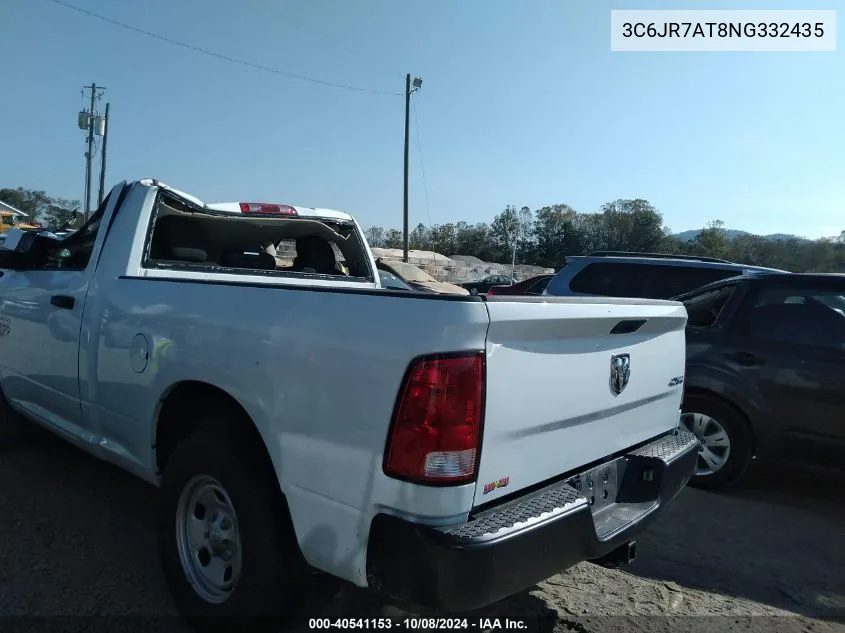 2022 Ram 1500 Classic Tradesman 4X4 6'4 Box VIN: 3C6JR7AT8NG332435 Lot: 40541153