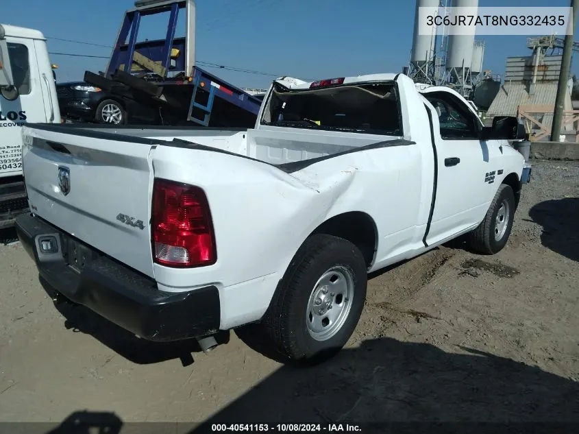 2022 Ram 1500 Classic Tradesman 4X4 6'4 Box VIN: 3C6JR7AT8NG332435 Lot: 40541153