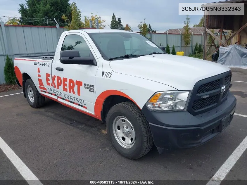 2022 Ram 1500 Classic Tradesman Regular Cab 4X4 8' Box VIN: 3C6JR7DG5NG332343 Lot: 40583119