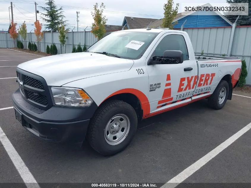 2022 Ram 1500 Classic Tradesman Regular Cab 4X4 8' Box VIN: 3C6JR7DG5NG332343 Lot: 40583119