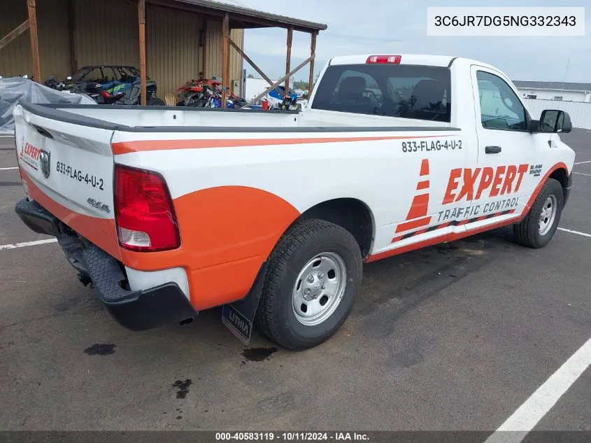 2022 Ram 1500 Classic Tradesman Regular Cab 4X4 8' Box VIN: 3C6JR7DG5NG332343 Lot: 40583119