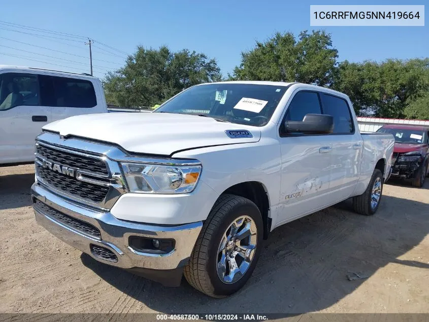 2022 Ram 1500 Big Horn 4X4 6'4 Box VIN: 1C6RRFMG5NN419664 Lot: 40587500