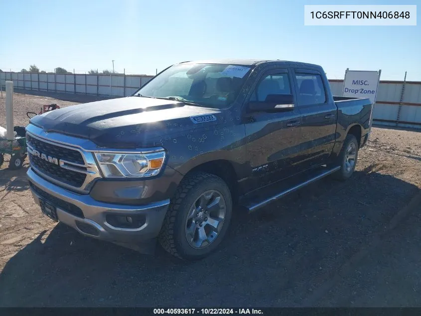 2022 Ram 1500 Big Horn 4X4 5'7 Box VIN: 1C6SRFFT0NN406848 Lot: 40593617