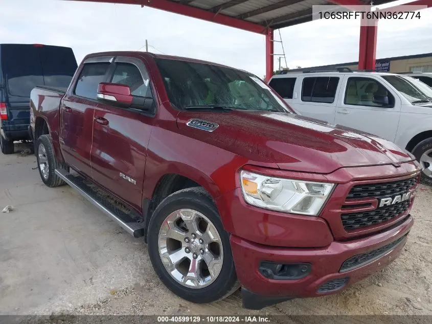 2022 Ram 1500 Big Horn 4X4 5'7 Box VIN: 1C6SRFFT6NN362774 Lot: 40599129