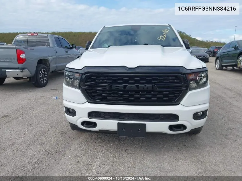 2022 Ram 1500 Big Horn 4X4 5'7 Box VIN: 1C6RRFFG3NN384216 Lot: 40600924