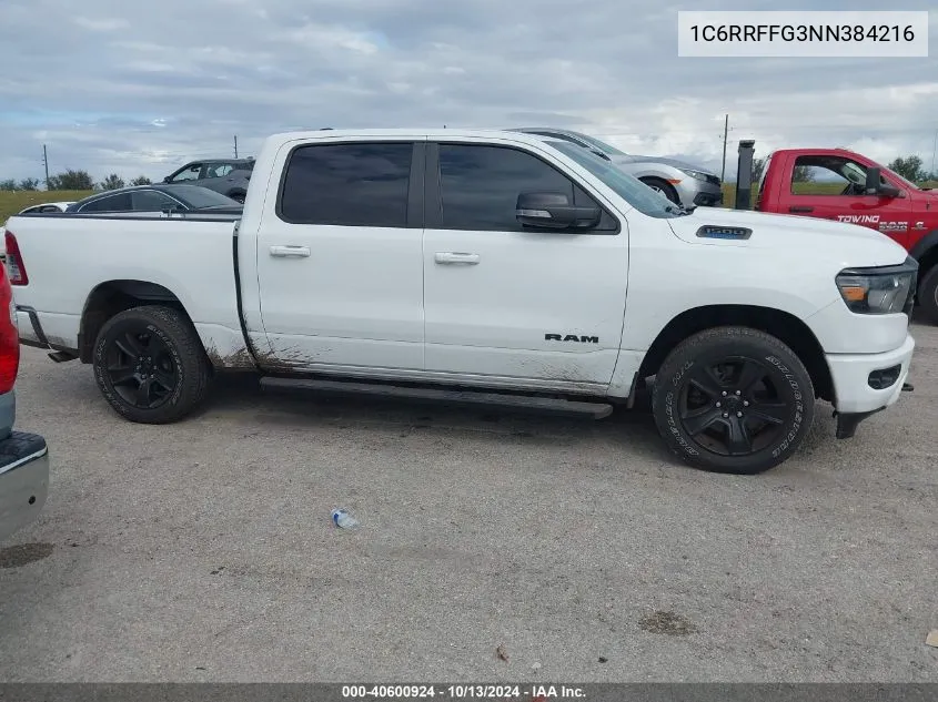 2022 Ram 1500 Big Horn 4X4 5'7 Box VIN: 1C6RRFFG3NN384216 Lot: 40600924