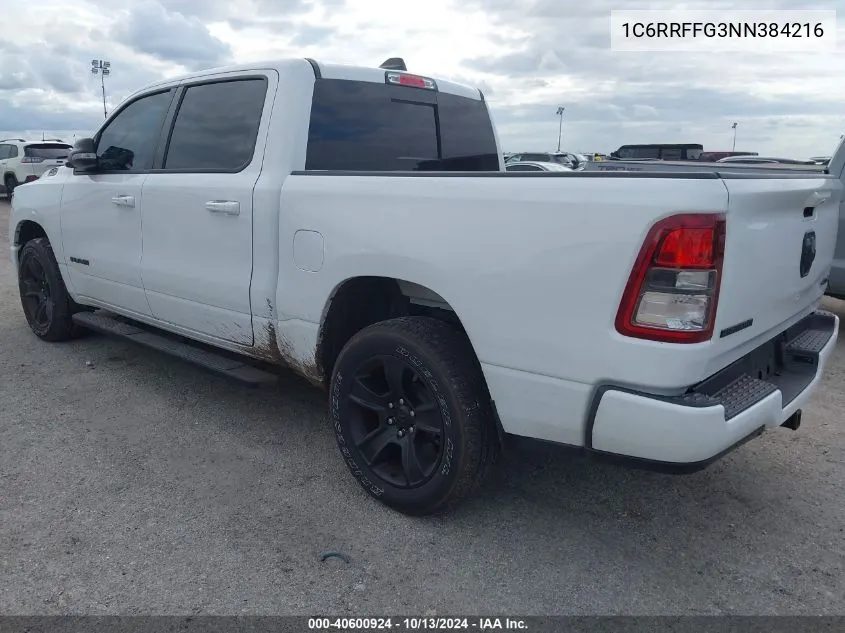 2022 Ram 1500 Big Horn 4X4 5'7 Box VIN: 1C6RRFFG3NN384216 Lot: 40600924