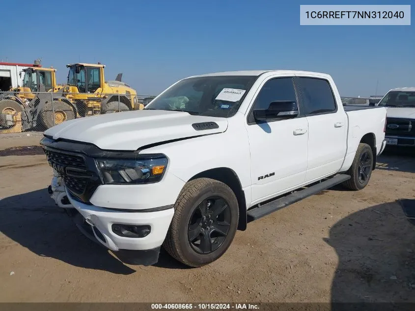 2022 Ram 1500 Lone Star 4X2 5'7 Box VIN: 1C6RREFT7NN312040 Lot: 40608665