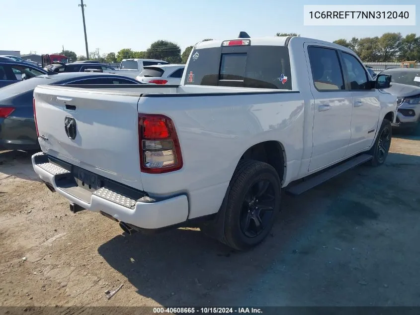 2022 Ram 1500 Lone Star 4X2 5'7 Box VIN: 1C6RREFT7NN312040 Lot: 40608665