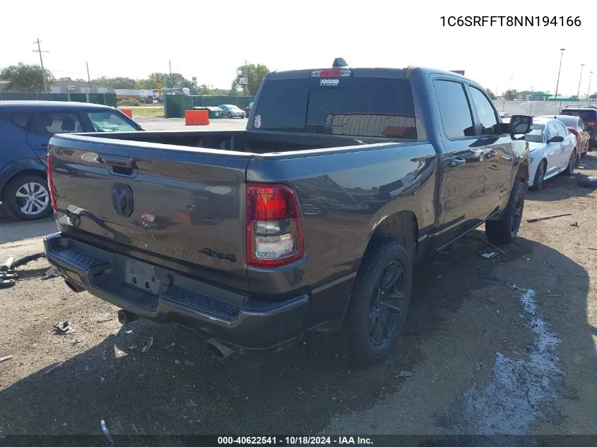 2022 Ram 1500 Lone Star 4X4 5'7 Box VIN: 1C6SRFFT8NN194166 Lot: 40622541