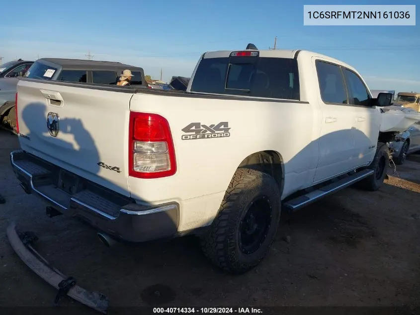 2022 Ram 1500 Big Horn 4X4 6'4 Box VIN: 1C6SRFMT2NN161036 Lot: 40714334