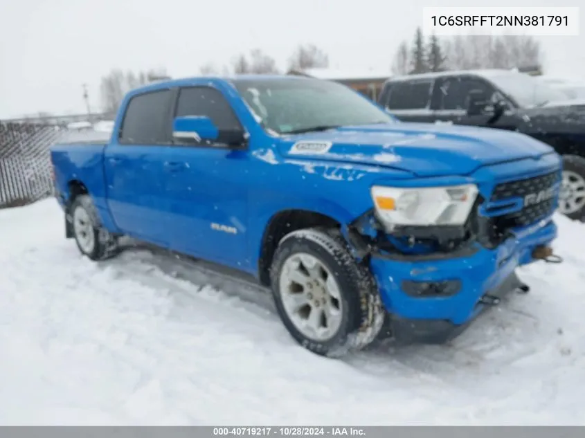 1C6SRFFT2NN381791 2022 Ram 1500 Big Horn 4X4 5'7 Box