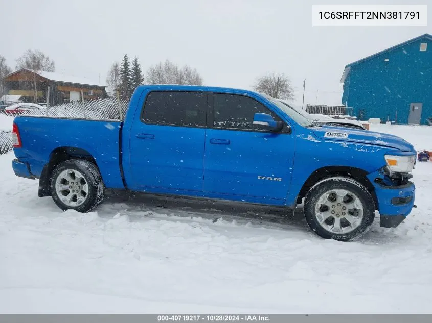 2022 Ram 1500 Big Horn 4X4 5'7 Box VIN: 1C6SRFFT2NN381791 Lot: 40719217