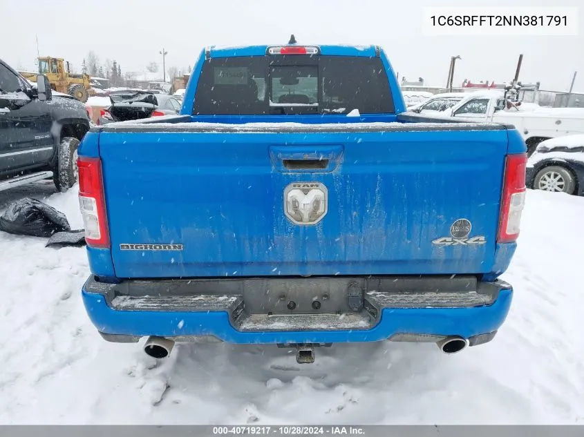 2022 Ram 1500 Big Horn 4X4 5'7 Box VIN: 1C6SRFFT2NN381791 Lot: 40719217