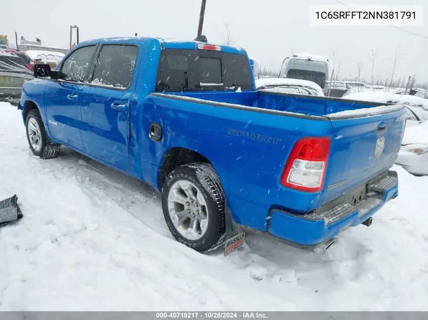 2022 Ram 1500 Big Horn 4X4 5'7 Box VIN: 1C6SRFFT2NN381791 Lot: 40719217