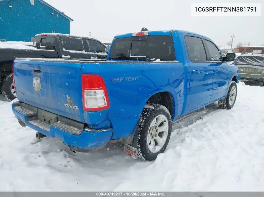 2022 Ram 1500 Big Horn 4X4 5'7 Box VIN: 1C6SRFFT2NN381791 Lot: 40719217