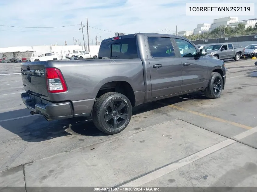 2022 Ram 1500 Big Horn VIN: 1C6RREFT6NN292119 Lot: 40721307