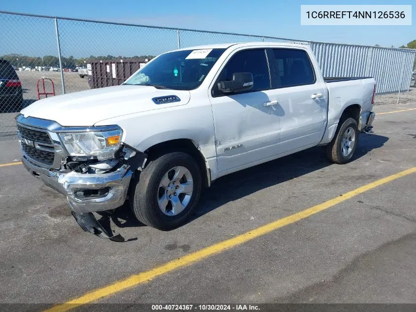 2022 Ram 1500 Big Horn VIN: 1C6RREFT4NN126536 Lot: 40724367