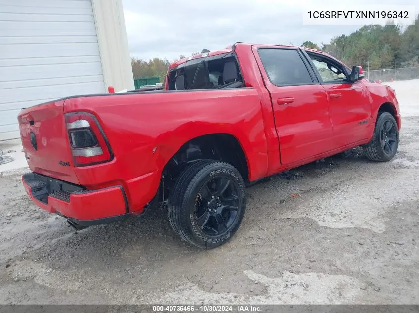 2022 Ram 1500 Sport VIN: 1C6SRFVTXNN196342 Lot: 40735466