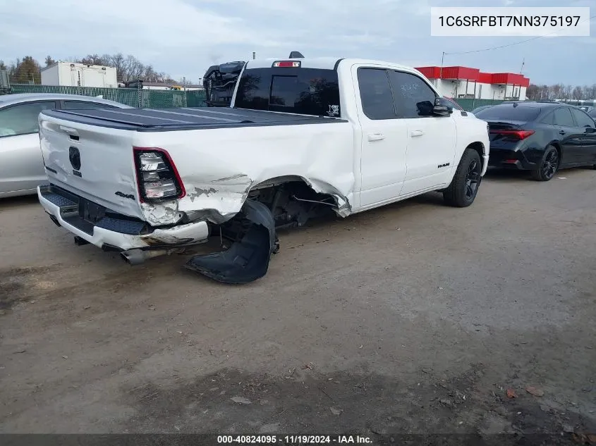 2022 Ram 1500 Big Horn 4X4 6'4 Box VIN: 1C6SRFBT7NN375197 Lot: 40824095