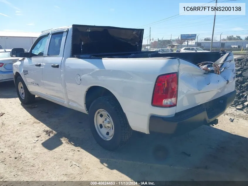 2022 Ram 1500 Classic Tradesman 4X4 6'4 Box VIN: 1C6RR7FT5NS200138 Lot: 40824453