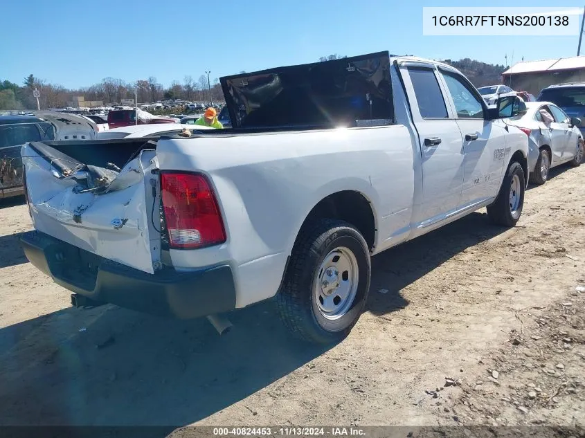 2022 Ram 1500 Classic Tradesman 4X4 6'4 Box VIN: 1C6RR7FT5NS200138 Lot: 40824453