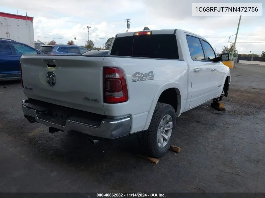 2022 Ram 1500 Laramie 4X4 5'7 Box VIN: 1C6SRFJT7NN472756 Lot: 40862582