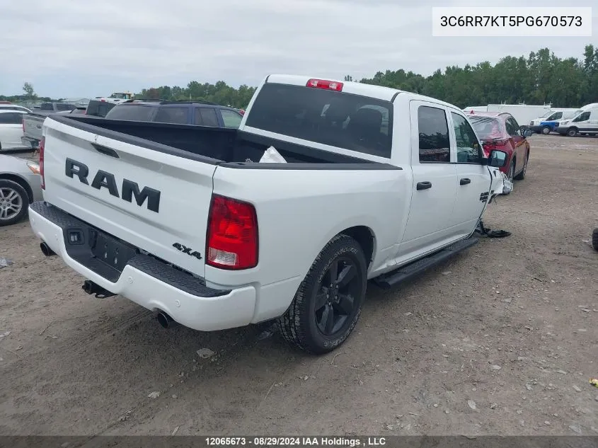 2023 Ram 1500 Classic Tradesman VIN: 3C6RR7KT5PG670573 Lot: 12065673