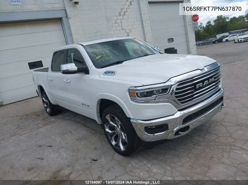 2023 Ram 1500 Limited Longhorn VIN: 1C6SRFKT7PN637870 Lot: 12104097