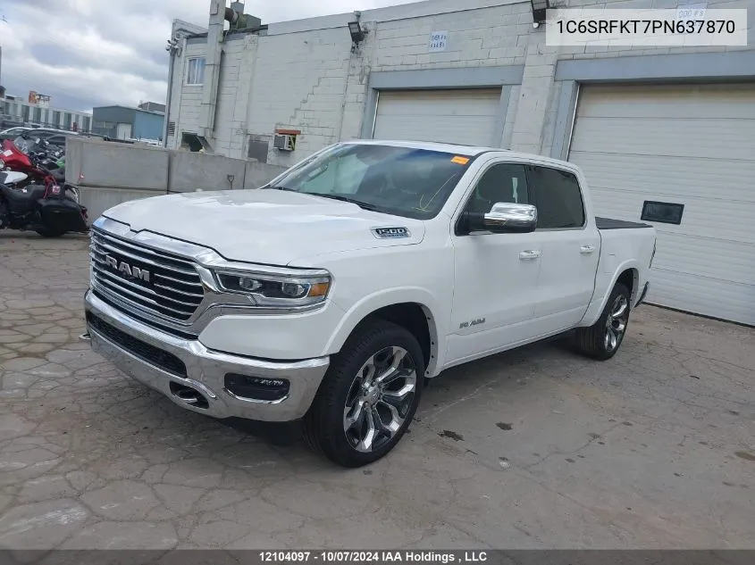 2023 Ram 1500 Limited Longhorn VIN: 1C6SRFKT7PN637870 Lot: 12104097