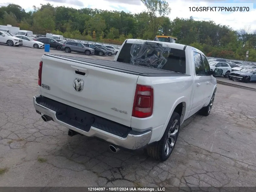 2023 Ram 1500 Limited Longhorn VIN: 1C6SRFKT7PN637870 Lot: 12104097