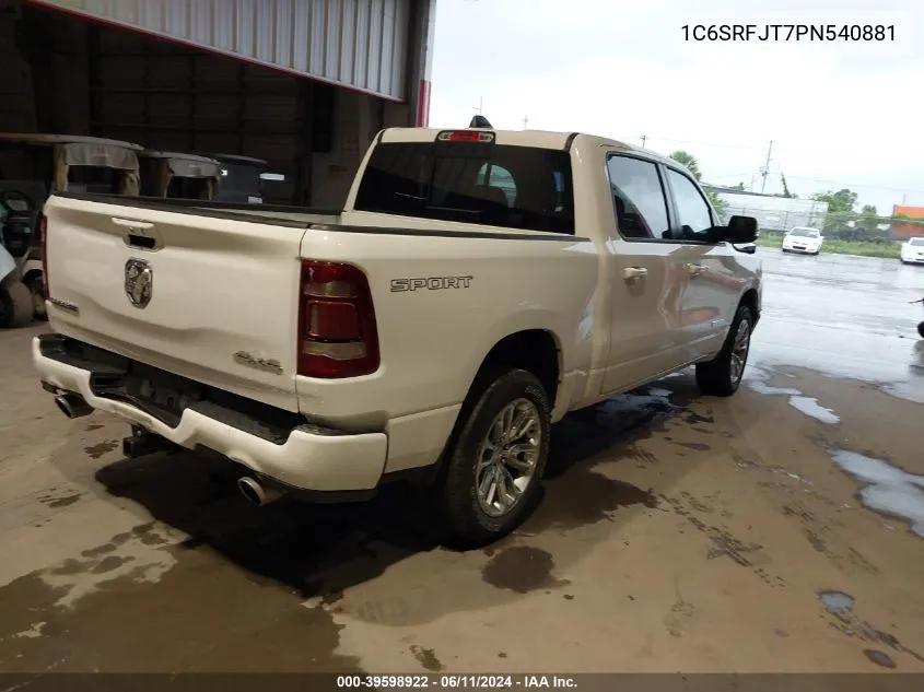 2023 Ram 1500 Laramie 4X4 5'7 Box VIN: 1C6SRFJT7PN540881 Lot: 39598922