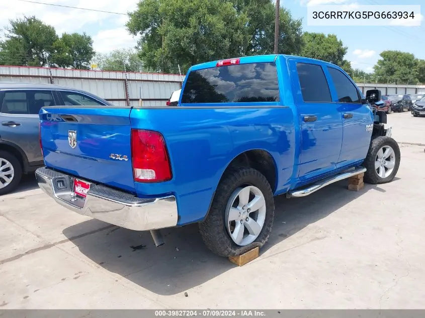 2023 Ram 1500 Classic Tradesman 4X4 5'7 Box VIN: 3C6RR7KG5PG663934 Lot: 39827204