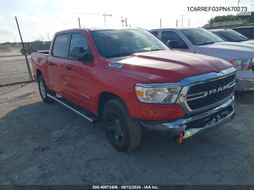 2023 Ram 1500 Big Horn 4X2 5'7 Box VIN: 1C6RREFG3PN670273 Lot: 40073406