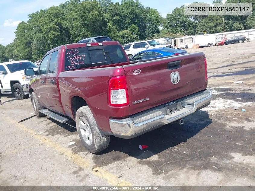 2023 Ram 1500 Big Horn Quad Cab 4X2 6'4 Box VIN: 1C6RREBGXPN560147 Lot: 40102566