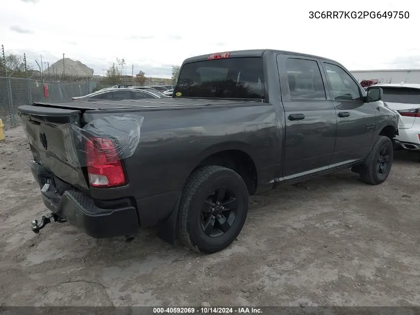 2023 Ram 1500 Classic Tradesman 4X4 5'7 Box VIN: 3C6RR7KG2PG649750 Lot: 40592069