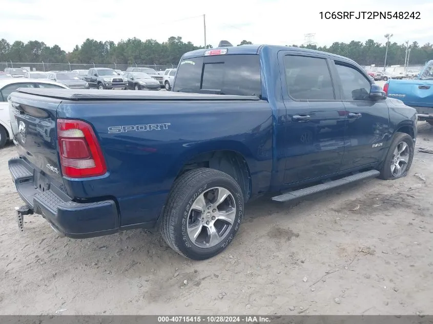 2023 Ram 1500 Laramie 4X4 5'7 Box VIN: 1C6SRFJT2PN548242 Lot: 40715415